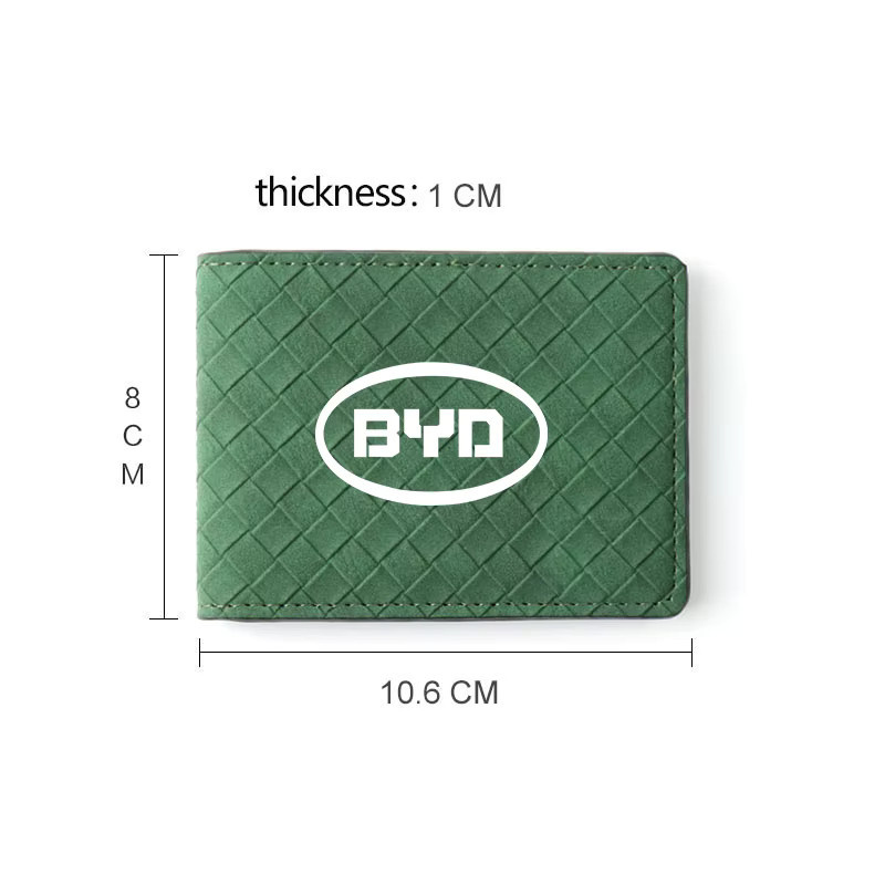 Wildleder Dokumentenmappe mit Auto Emblem in Schwarz für BYD Modelle wie Tang, Atto3, Yuan Plus und Song Max - Bild 2