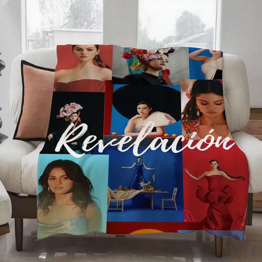 YunhengTechnology Flanell-Decke mit Selena Gomez Design, Mehrfarbig, B/B: 75 x 90 cm - Bild 3