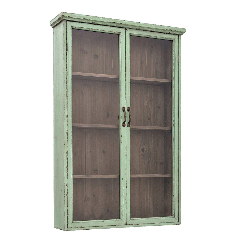 Bloomingville Vitrine Hazem aus Kiefernholz mit Glastüren in Grün, Höhe: 122 cm - Bild 1