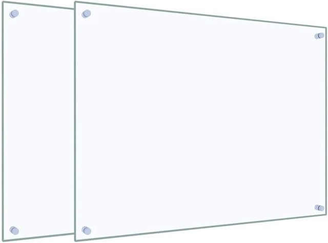 vidaXL Küchenrückwände aus Hartglas, 2 Stück, transparent, B/H: 80 x 60 cm - Bild 1