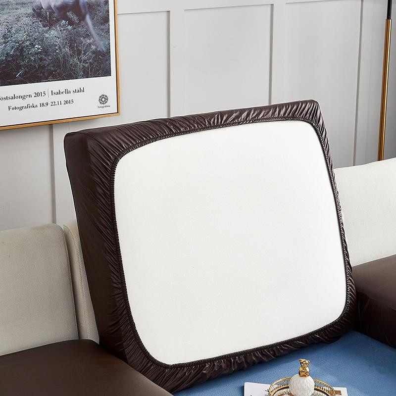 Yiran Furniture Ledersofa-Sitzkissenbezug aus Polyester, wasserdichter und dehnbarer Schonbezug für 1-Sitzer, grau, Breite: 50-65 cm - Bild 1