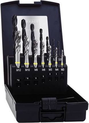 Exact 05119 Maschinengewindebohrer-Set 14teilig metrisch M1-M12 HSS-E Cobalt Silber - Bild 1