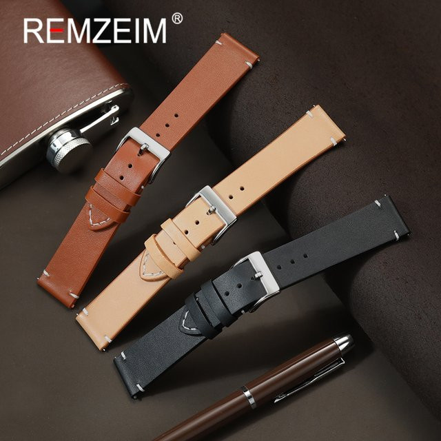 REMZEIM Uhrenarmband Leder, Unisex - Bild 1