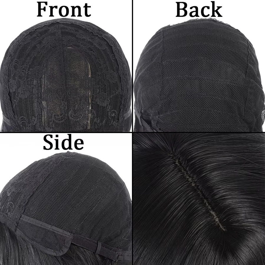 allaosify Damen-Perücke, synthetisch, Air French Bangs - Bild 6