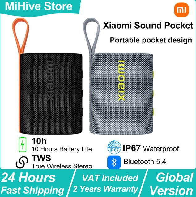 Xiaomi Sound Pocket TWS Stereo Combo kabelloser Bluetooth 5.4 Lautsprecher Schwarz - Bild 1