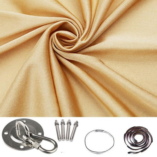 Wucifang Jewelry Elastische Kinderschaukel Hängematte in Beige für Innen und Außen, B: 280 cm, H: 100 cm - Bild 1