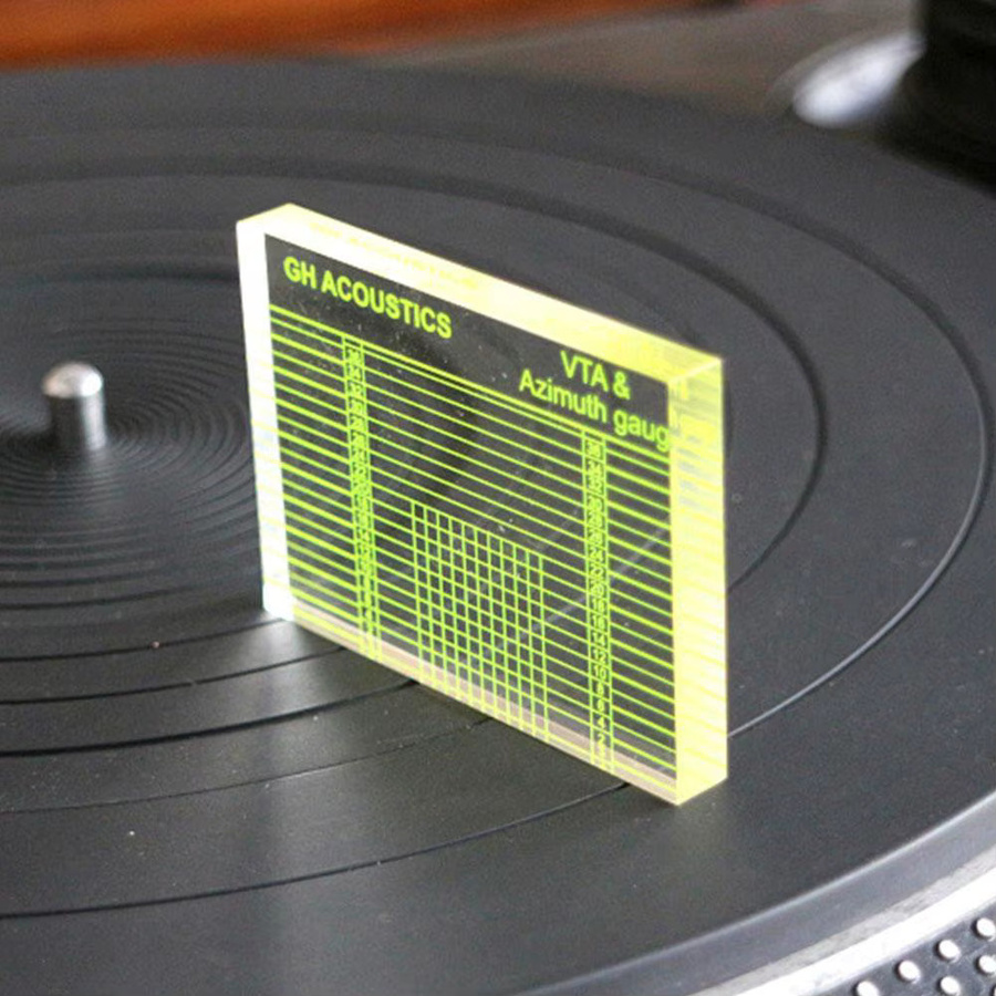 Transparenter hochauflösender Vinyl-Drehteller mit Messkopf, Tonarm, VTA, Balance, Azimut und Kalibrierungslineal als Zubehör - Bild 5