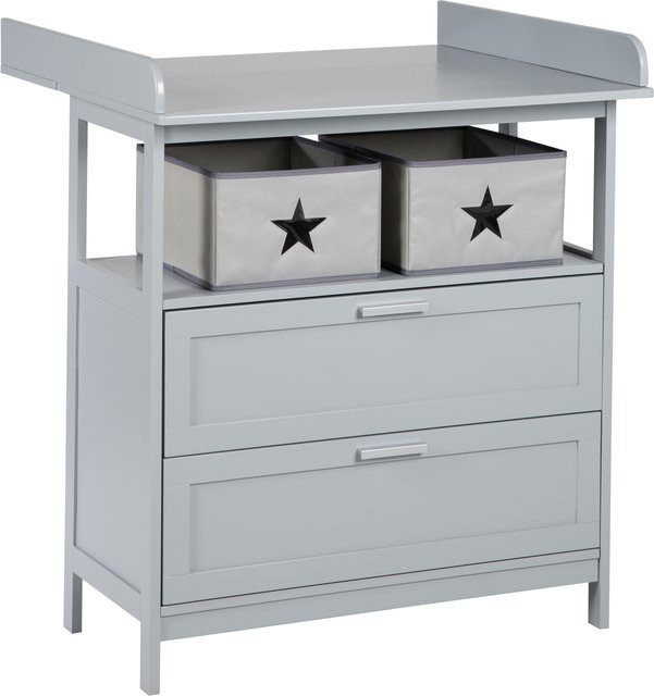 Wickelkommode roba Hamburg in Grau, wandelbar zur Kommode für das Babyzimmer, B/T/H: 87 x 75 x 100 cm - Bild 1