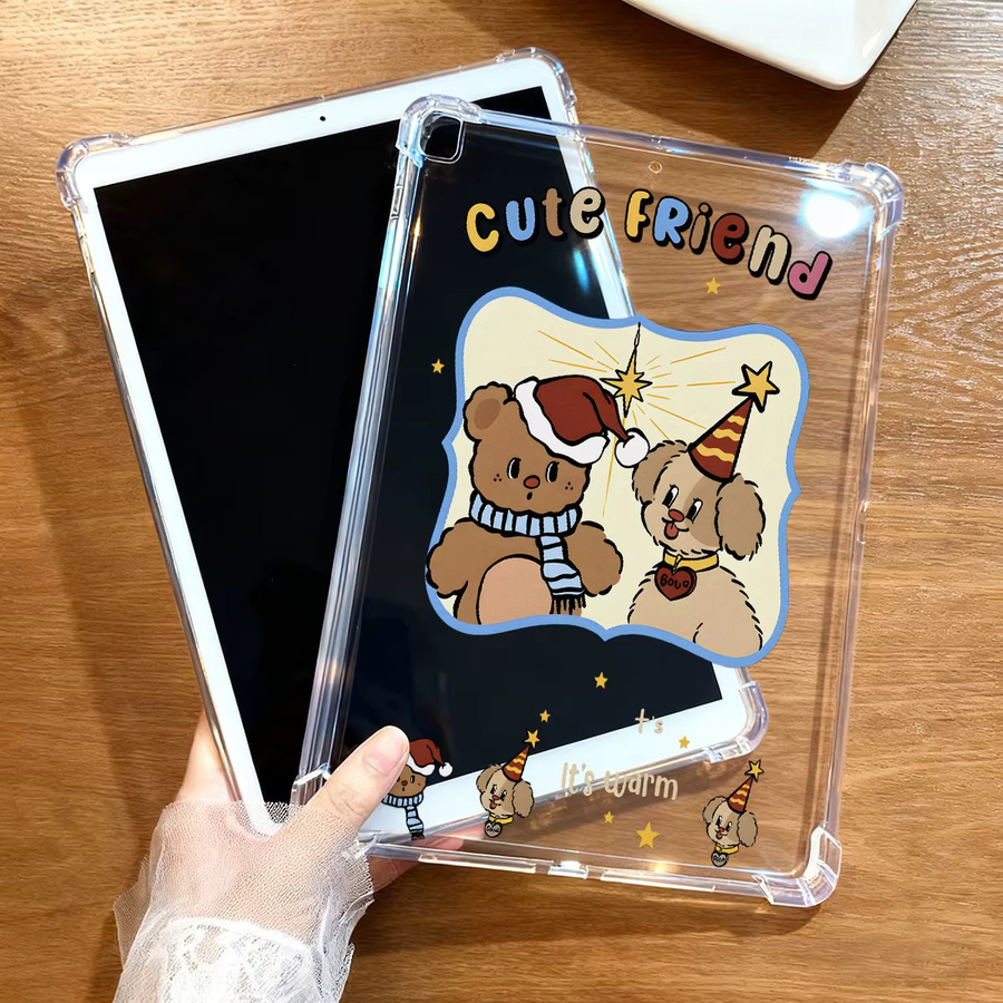 Transparente Teddybär Schutzhülle für Apple iPad Pro und iPad Air in verschiedenen Modellen - Bild 3