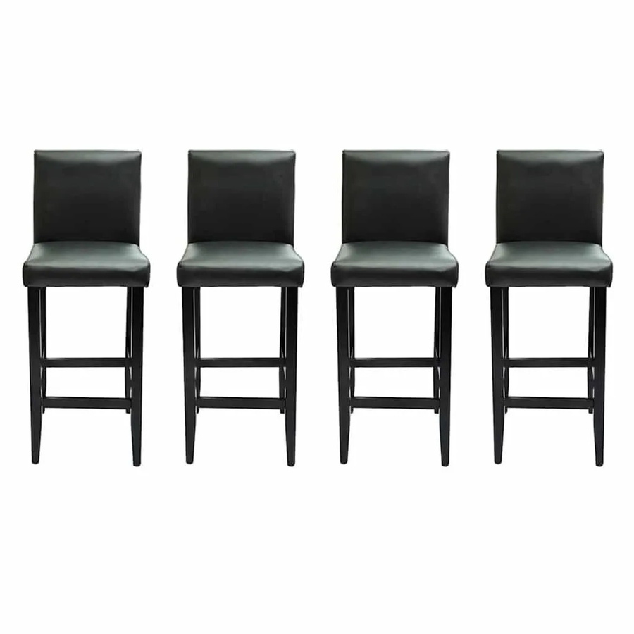 Set aus 4 vidaXL Barhockern in Schwarz aus Kunstleder im klassischen Design - Bild 2
