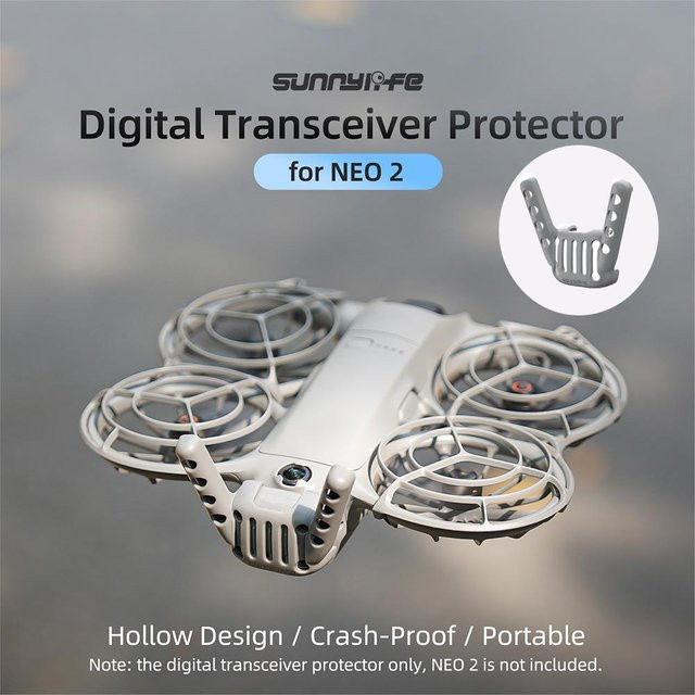 DJI Neo 2 Antennenschutz und hintere Sensor Schutzabdeckung in Grau als Flugschutzgehäuse und Drohnenzubehör - Bild 1