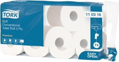 Tork Toilettenpapier T4-System Kleinrollen, 3-lagig, weiß, 72 Rollen - Bild 2
