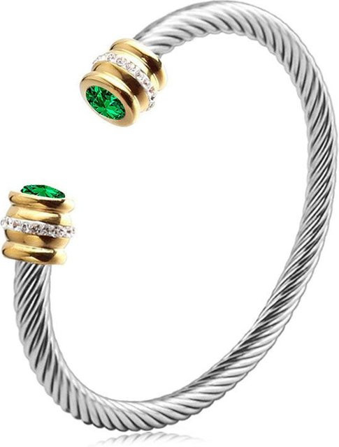 yuyongzhi Kabelarmband Edelstahl, 12 Geburtssteine, Zirkonia, Silber, Damen - Bild 1