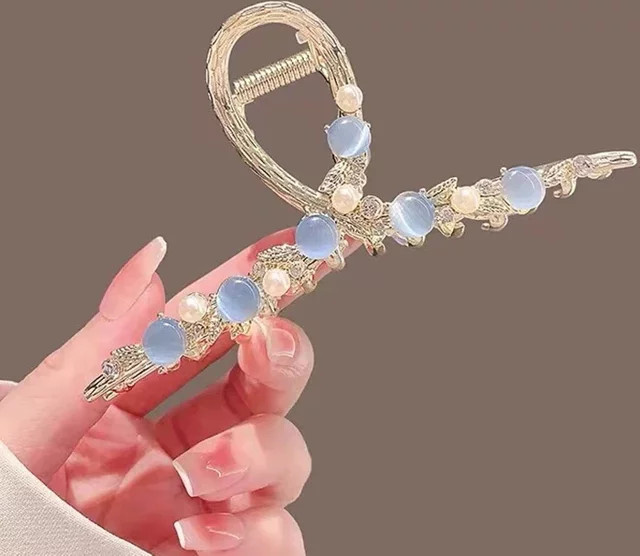 HIYAYZ Haarclip mit Opalperlen und Strass, Damen - Bild 1