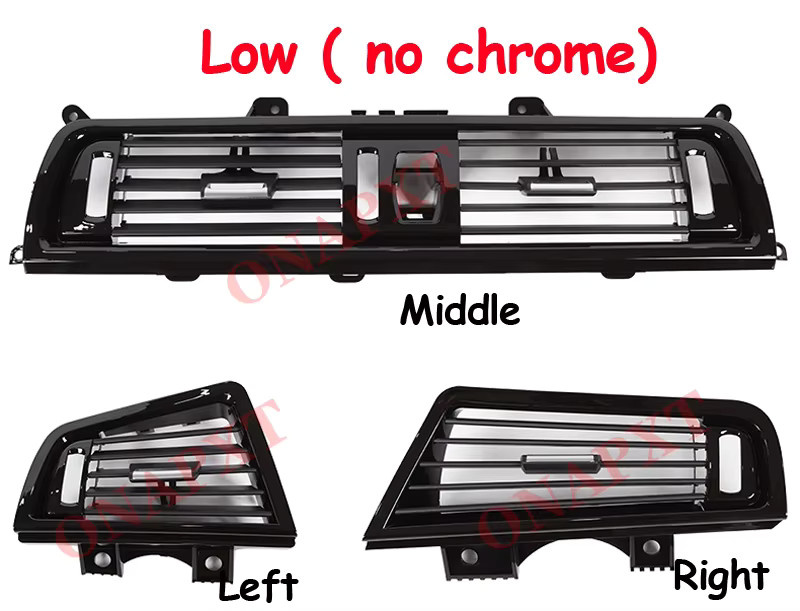 ONAPXT Klimaanlagen-Lüftungsgitter in Klavier Schwarz für BMW 5er F10 F11 F18 (520i 525i 528i 530i) LHD, Zentrales AC Vent Outlet - Bild 3