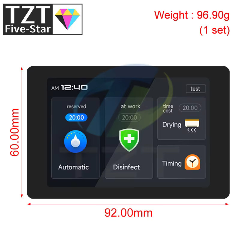 TZT WT32-SC01 PLUS ESP32-Entwicklungsboard mit 3,5 Zoll 320x480 kapazitivem Multi-Touch-LCD-Bildschirm, Bluetooth und WiFi in Schwarz - Bild 2