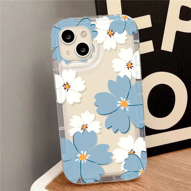 Transparente Silikon-Handyhülle mit Blumen-Design für Apple iPhone Modelle - Bild 2