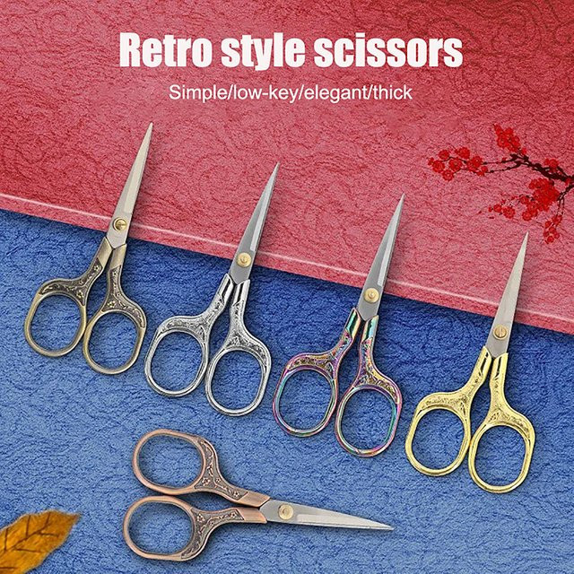 CHENJ Edelstahlschere im Vintage-Design zum Nähen und Sticken - Bild 1