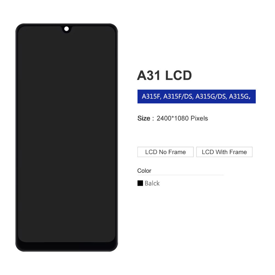 Samsung A31 A315 LCD Display mit Touchscreen Digitizer Montage in Schwarz - Bild 2