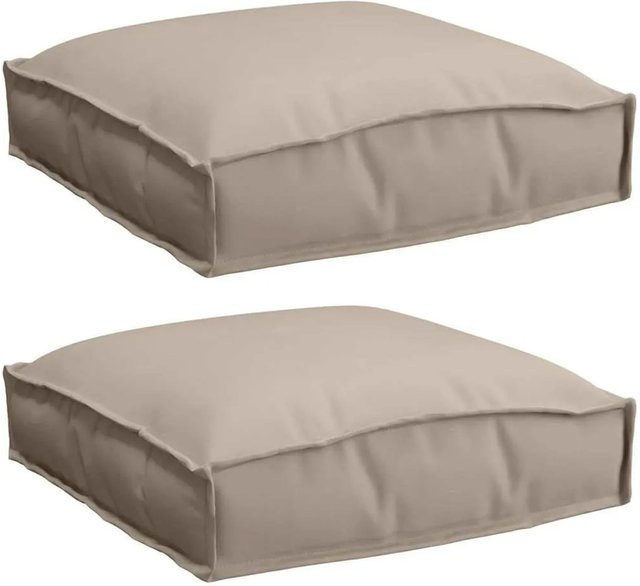 vidaXL Kissen Set 2 Stück aus Oxford-Stoff in Beige, B/T/H: 40 x 40 x 8 cm - Bild 1