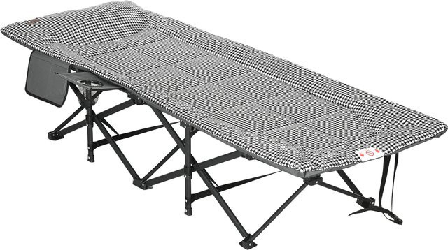 Outsunny Feldbett Campingbett mit Tasche und Becherhalter, schwarz, B/T/H: 68 x 186 x 48 cm - Bild 1