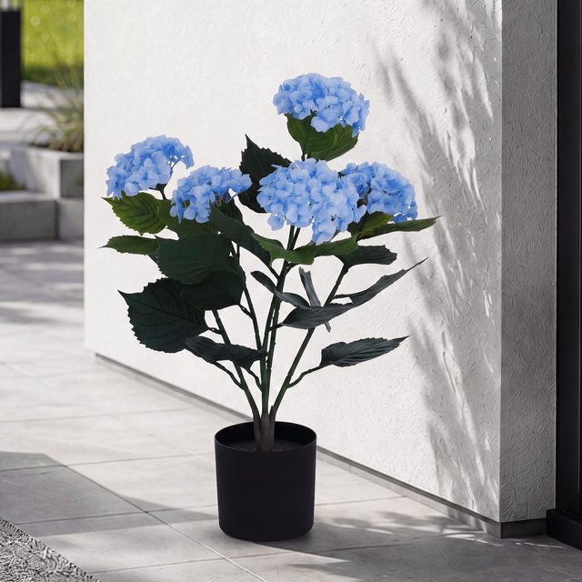 Künstliche Hortensie MCW in Blau als Dekopflanze aus Polyethylen, H x B x T: 64 x 40 x 40 cm - Bild 1