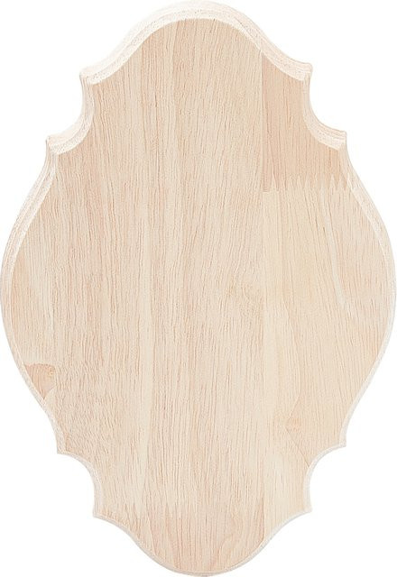 Ovaler Holzkeller zur Möbelbefestigung in Antikweiß, B/H/T: 22,2 x 15,0 x 1,8 cm - Bild 1