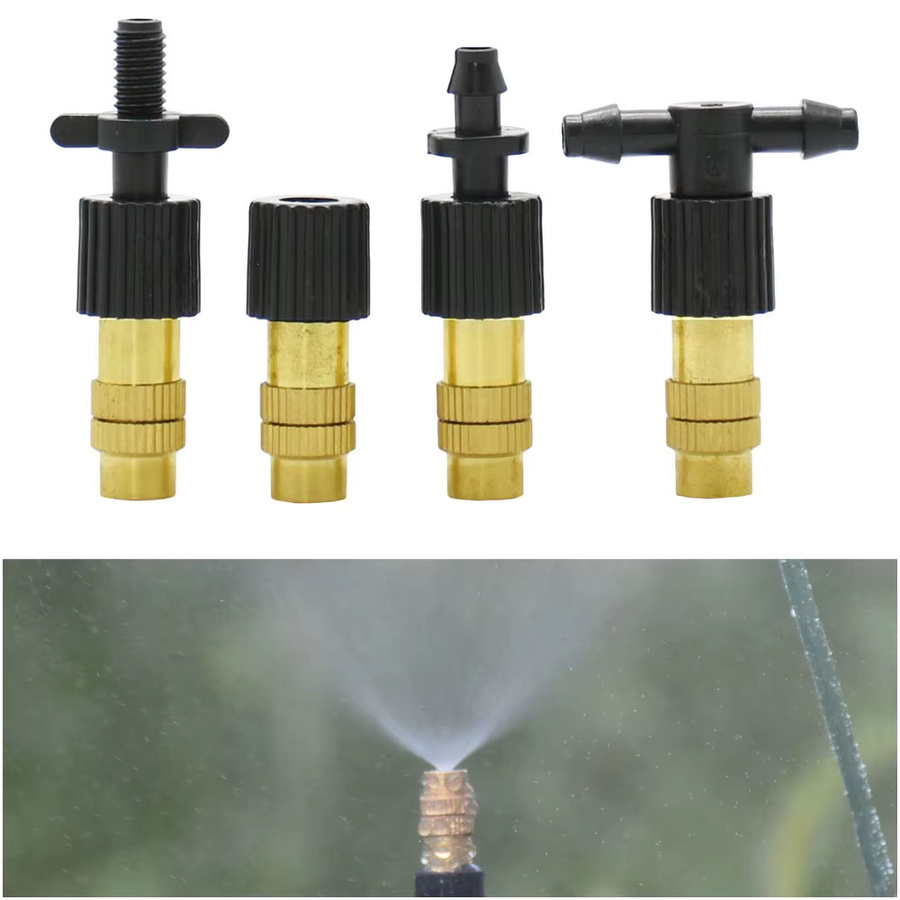 Einstellbare Messing Nebel-Sprühdüse mit 1/4 Zoll Gewinde in Gold für die Gartenbewässerung - Bild 4