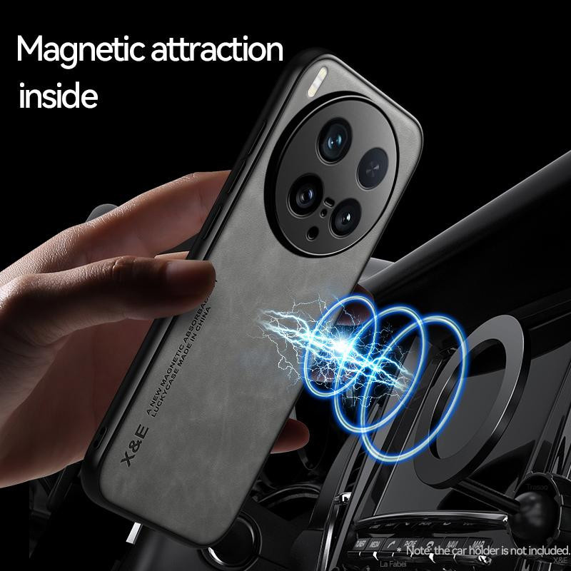 Retro Magnetische Wildleder Leder Hülle für Vivo X300 X200 X100 Pro X200 X100 Ultra X200S Stoßfeste Matt Silikon Schutzhülle - Bild 3