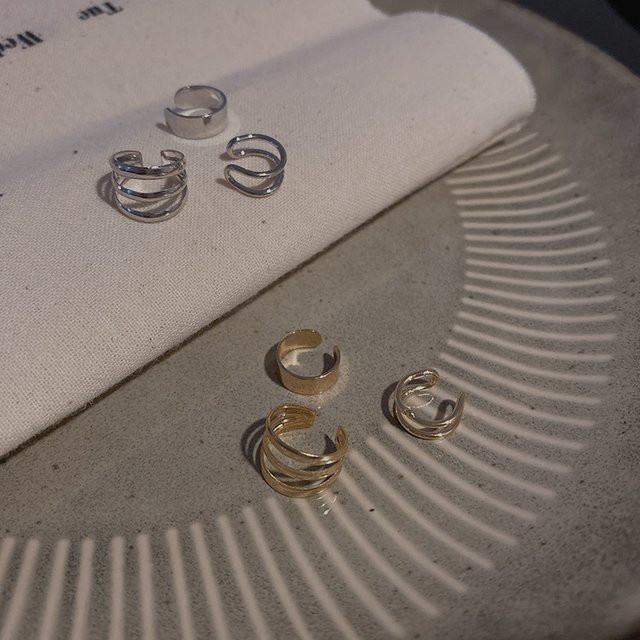 lanjuzi Ohrringe, Blätter, Clip, Silber, Unisex - Bild 1