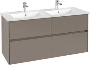 Villeroy & Boch Waschtischunterschrank Collaro in Black Oak mit mittigem Waschtisch, B/H/T: 126,1 x 48,0 x 61,0 cm - Bild 1