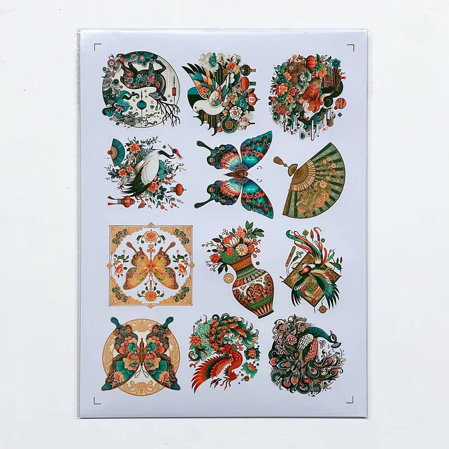 60 Stück florale Graffiti-Aufkleber im chinesischen Stil in Multicolor von Anime Worlds Store - Bild 4