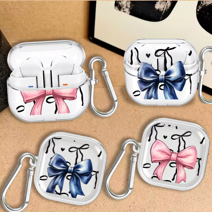 Transparente Klarsichthülle mit Schleifen-Design für Samsung Galaxy Buds 2, Live, 4 Pro, 4 Pro, 3 Pro, 3 FE - Bild 2