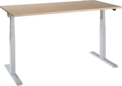 Schäfer Shop Select Schreibtisch ERGO-T 2.0, elektrisch höhenverstellbar, T-Fuß, Eiche-Dekor/weiß, B/T/H: 160 x 80 x 64-130 cm - Bild 1