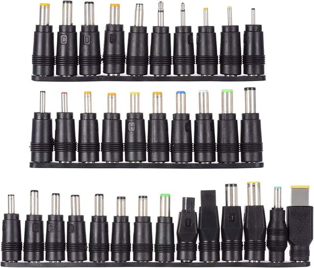 AOKIN Universal DC-Steckverbinder Set mit 34 Teilen, schwarze Anschluss-Kits für Netzteil-Anschlüsse, 5,5 x 2,1 mm Buchse und Stecker - Bild 1