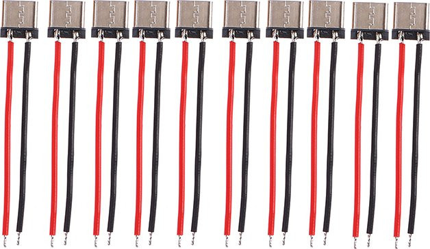 HUXUAN 10 Stück Micro-USB und USB-C 2-polige horizontale Stecker-Steckplatine für Schnellladeanschlüsse - Bild 1