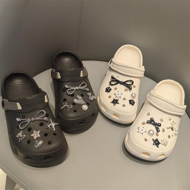 JETTING Schuh Charms Set, Schwarz Weiß, Dot, Bogen, Stern, Perle, Unisex - Bild 1