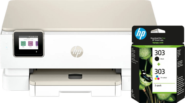 HP Envy Photo 7230 Inkjet Multifunktionsdrucker in Weiß mit einem Satz Reservepatronen zum Drucken, Scannen und Kopieren - Bild 1