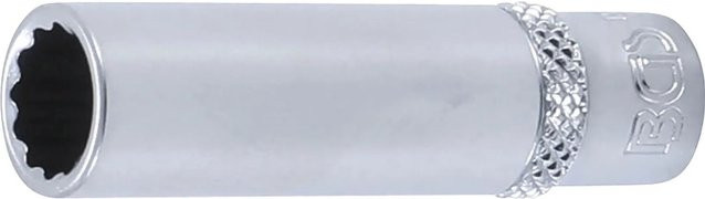 BGS Steckschlüssel Einsatz Zwölfkant Tief 1/4 Zoll Antrieb SW 9 mm Silber - Bild 1