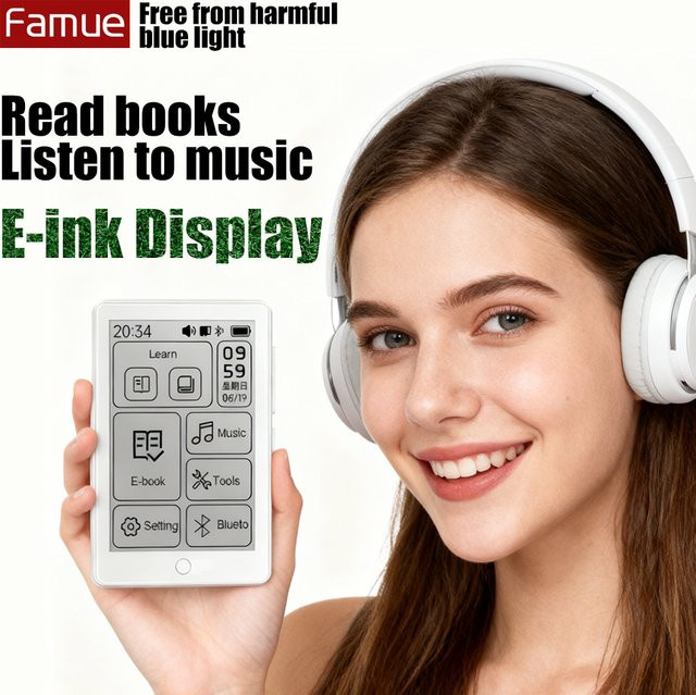 Famue BF07 E-Ink E-Reader und MP3-Player mit 32 GB und 2,7 Zoll Display in Weiß - Bild 1