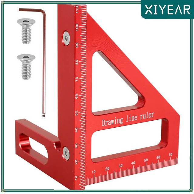 Präzisions-Quadratwinkelmesser aus Aluminiumlegierung für Holzbearbeitung und Ingenieurwesen, Rot - Bild 1