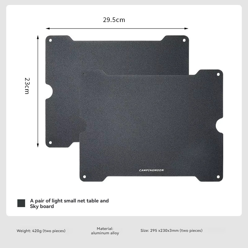 CAMPINGMOON T-2258 Zweiteiliges Tischplatten-Set aus Netzstoff und Aluminiumlegierung, Schwarz - Bild 3