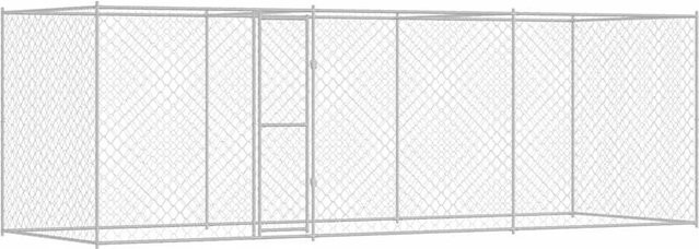 vidaXL Hundekäfig aus verzinktem Stahl in Silber, wetterfest, B/T/H: 600 x 200 x 200 cm - Bild 1