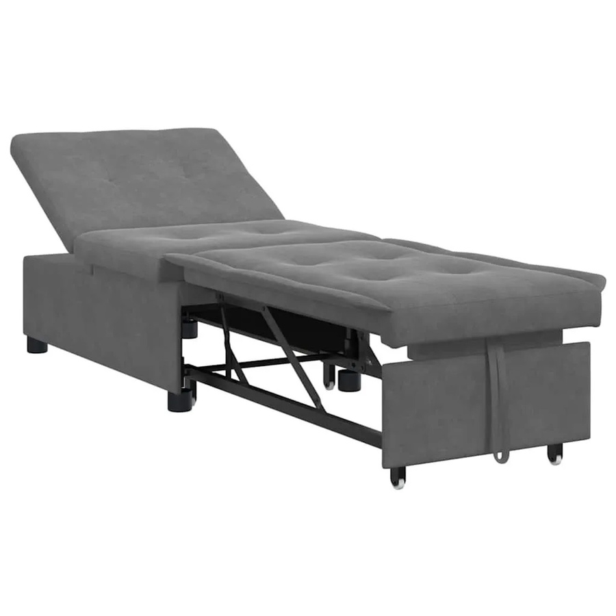 vidaXL Schlafsofa ausziehbar in Dunkelgrau mit Mikrofaser, B/T/H: 194 x 67 x 82 cm - Bild 2