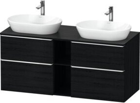 Duravit Waschtischunterschrank D-Neo Wandmontage in Eiche Schwarz mit Schubladen und Türen, B/T/H: 140 x 55 x 66,4 cm - Bild 1