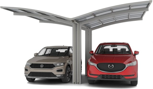 Ximax Doppelcarport Portoforte Typ 80 in Edelstahl-Look, Breite: 543 cm, Tiefe: 495,4 cm - Bild 1