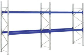 Bito Paletten-Komplettregal-Set P1 mit 2 Ebenen, Enzianblau, H: 200 cm, B: 1990 cm, T: 110 cm - Bild 1