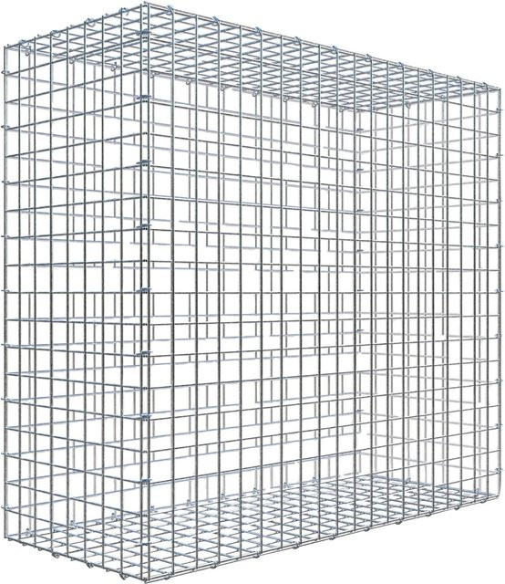 Gabiona C-Ring Gabion aus Stahl in Silbergrau, Maschenweite 5 x 5 cm, B/T/H: 90 x 100 x 40 cm - Bild 1