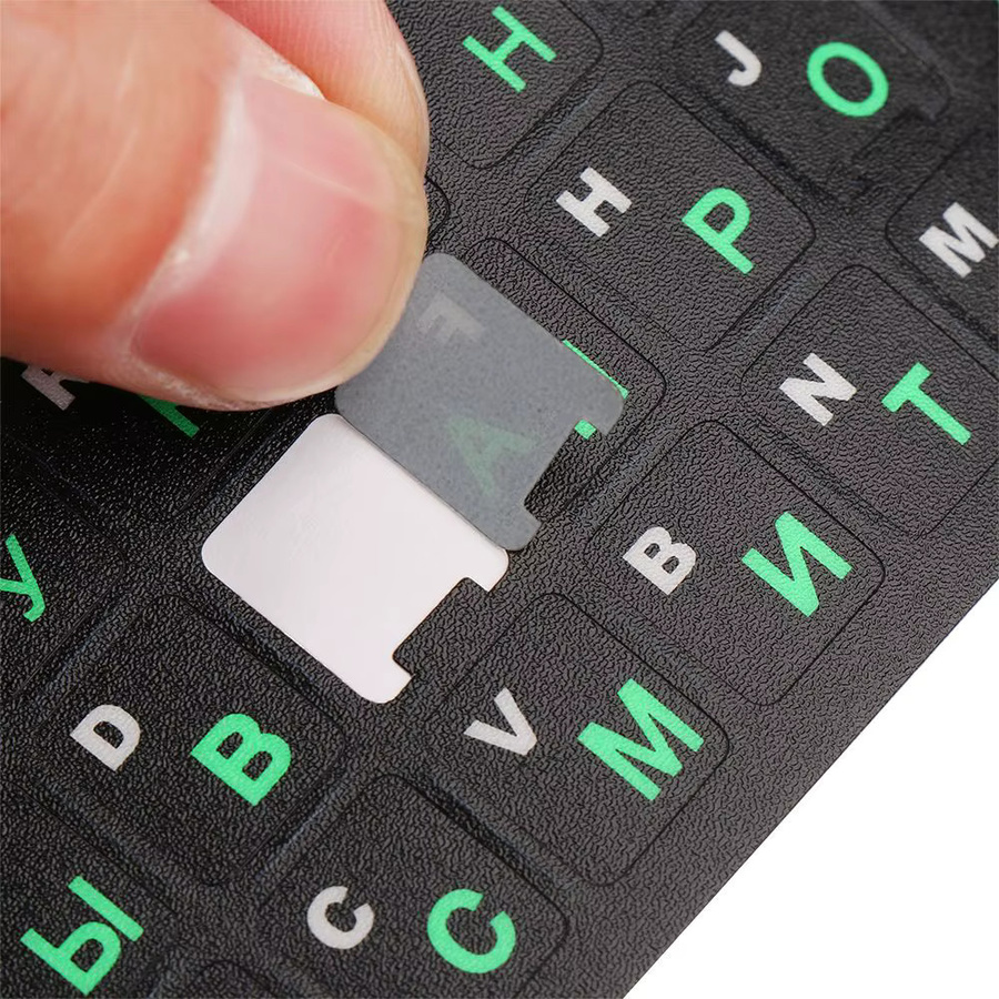 Tastatur Aufkleber mit russischen Buchstaben aus gefrostetem PVC in Schwarz für Notebook, Computer und Desktop-Tastaturen - Bild 2