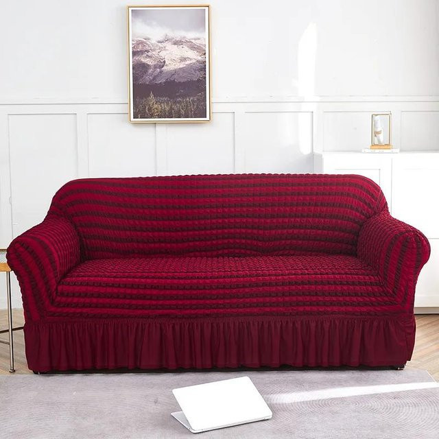 Universal rutschfester Seersucker Sofabezug von Bestbags in Milchweiß, B/T: 90 x 140 cm - Bild 1
